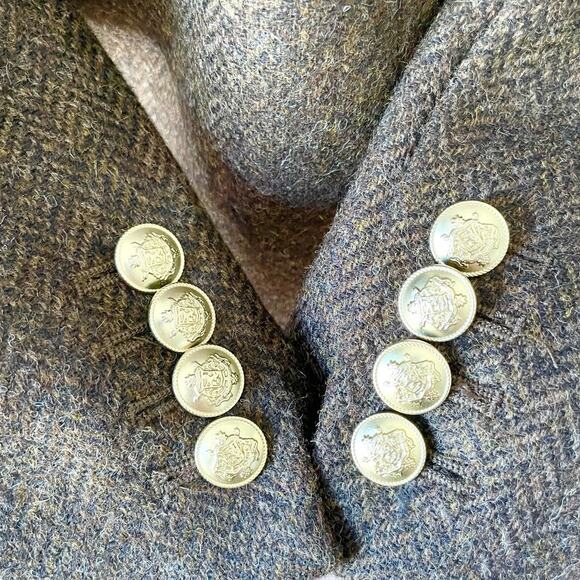 J.Crew Bristol Blazer Jacket Chocolate Herringbone Wool Double Breasted Size 6 - Picture 11 of 11